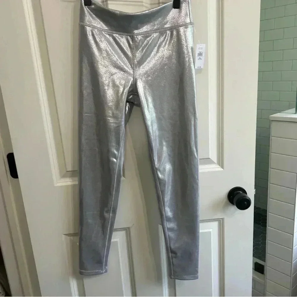 NWT Gap Kids XXL size 14/16 girls silver sparkly leggings. Stretchy. Comfy.